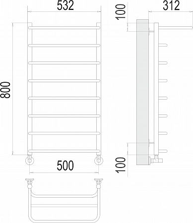 Полка П8 500х800  Полотенцесушитель  TERMINUS Дзержинск - фото 3