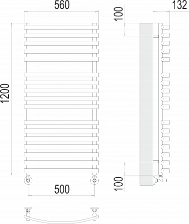 Капри П17 500х1200 Полотенцесушитель  TERMINUS Дзержинск - фото 3