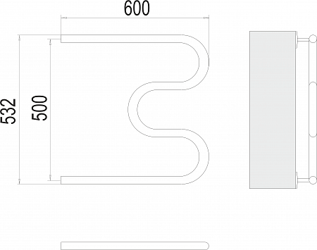 М-обр AISI 32х2 500х600 Полотенцесушитель  TERMINUS Дзержинск - фото 3