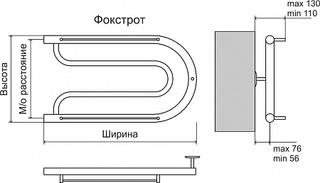 Фокстрот AISI 32х2 320х700 Полотенцесушитель  TERMINUS Дзержинск - фото 3