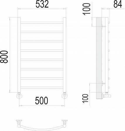 Классик П8 500х800 Полотенцесушитель  TERMINUS Дзержинск - фото 3