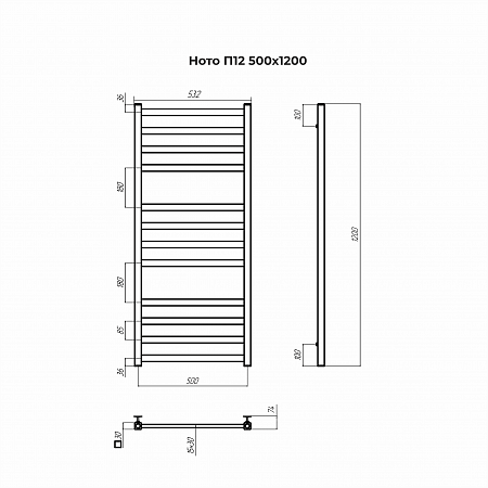 Ното П12 500х1200 Полотенцесушитель TERMINUS Дзержинск - фото 3