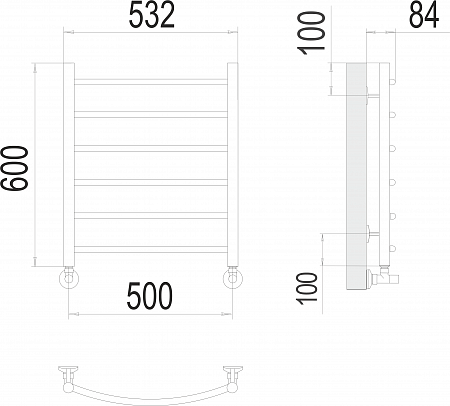 Классик П6 500х600 Полотенцесушитель  TERMINUS Дзержинск - фото 3