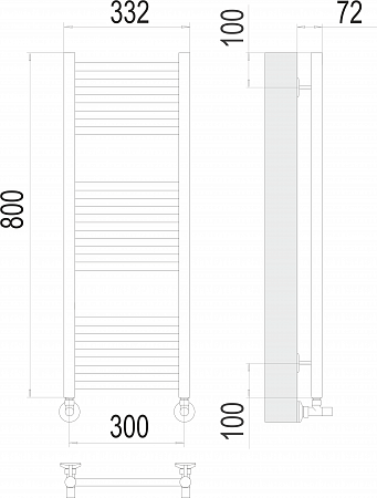 Аврора П16 300х800 Полотенцесушитель  TERMINUS Дзержинск - фото 3