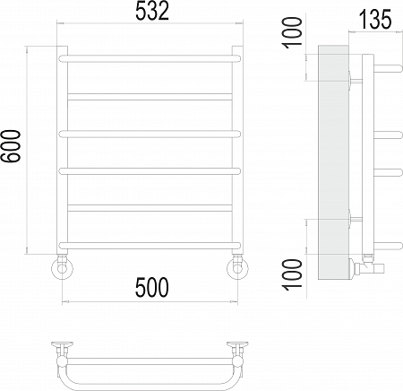 Евромикс П6 500х600 Полотенцесушитель  TERMINUS Дзержинск - фото 3