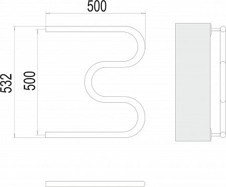 М-обр AISI 32х2 500х500 Полотенцесушитель  TERMINUS Дзержинск - фото 3