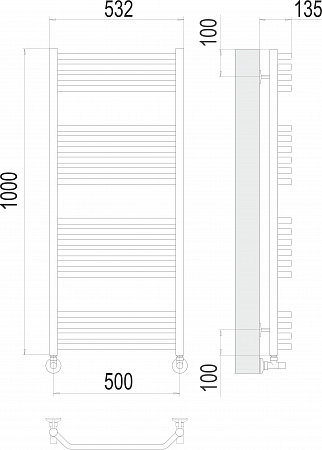 Виктория П20 500х1000 Полотенцесушитель  TERMINUS Дзержинск - фото 3