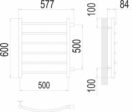 Классик П6 500х600 бп500 Полотенцесушитель  TERMINUS Дзержинск - фото 3