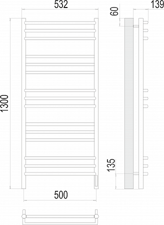 Прато П15 500х1300 электро (sensor quick touch) Полотенцесушитель  TERMINUS Дзержинск - фото 3