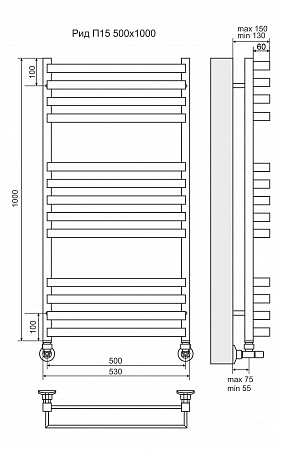 Рид П13 500х1000 Полотенцесушитель  TERMINUS Дзержинск - фото 3