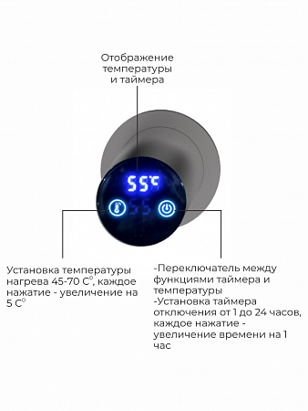 Аккорд П5 500х800 электро Полотенцесушитель TERMINUS Оружейная сталь Дзержинск - фото 4